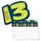 Big Dot of Happiness Boy 13th Birthday - Shaped Fill-In Invitations - Official Teenager Birthday Party Invitation Cards with Envelopes - Set of 12